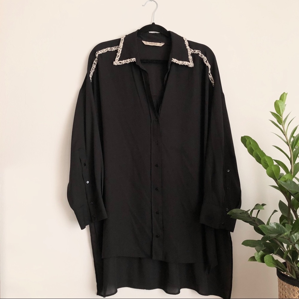 ZARA Black Tunic Top